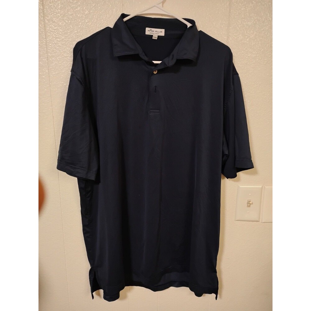 Peter Millar Summer Comfort Large Blue Short Sleeve Polo blue green vacations
